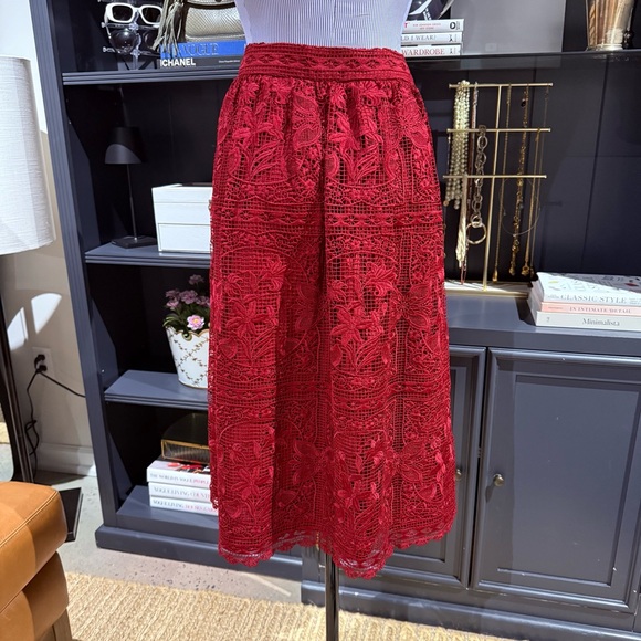 NWT Talbots Red Lace Midi Skirt – Size 8 - Picture 12 of 12